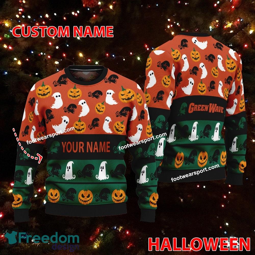Tulane Green Wave Personalized Halloween Knitted Xmas Sweater Gift For Adult image Tulane Green Wave Personalized Halloween Knitted Xmas Sweater Gift For Adult - Tulane Green Wave Personalized Halloween Knitted Xmas Sweater Gift For Adult