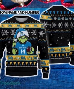 UCLA Bruins 3D Ugly Christmas Sweater Grinch Funny Custom Number And Name