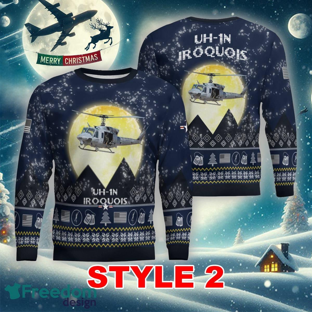 UH 1N Iroquois UH1N Twin Huey USMC Aircraft Moonlight Multi Color Ugly Xmas Sweater Gift For Men And Women image UH-1N Iroquois UH1N Twin Huey USMC Aircraft Moonlight Multi Color Ugly Xmas Sweater Gift For Men And Women - UH-1N Iroquois UH1N Twin Huey USMC Aircraft Moonlight Ugly Christmas Sweater_11