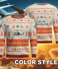 UH-1N Iroquois UH1N Twin Huey USMC New Pattern Aircraft Christmas Knitted Sweater For Veteran - UH-1N Iroquois UH1N Twin Huey USMC Ugly Christmas Sweater AOP Photo 2