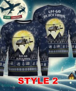 UH-60 Black Hawk UH60 Aircraft Moonlight Multi Color Ugly Christmas Sweater Gift For Men And Women - UH-60 Black Hawk UH60 Aircraft Moonlight Ugly Christmas Sweater_11