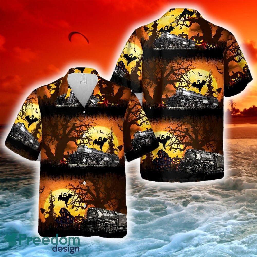 Union Pacific Steam Locomotive 4014 BIG BOY, Halloween Hawaiian Shirt image Union Pacific Steam Locomotive 4014 BIG BOY, Halloween Hawaiian Shirt - Union Pacific Steam Locomotive 4014 BIG BOY, Halloween Hawaiian Shirt-1