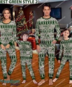 UPS Boeing 747 JET Ugly Christmas Aircraft Pajamas Set Family Gift Family - UPS Boeing 747 JET Aircraft Pajamas Set Family Photo Green