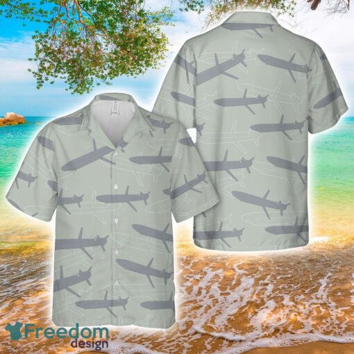 US Air Force AGM-86 ALCM Silhouettes Aloha 3D Hawaiian Shirt Product Photo 1