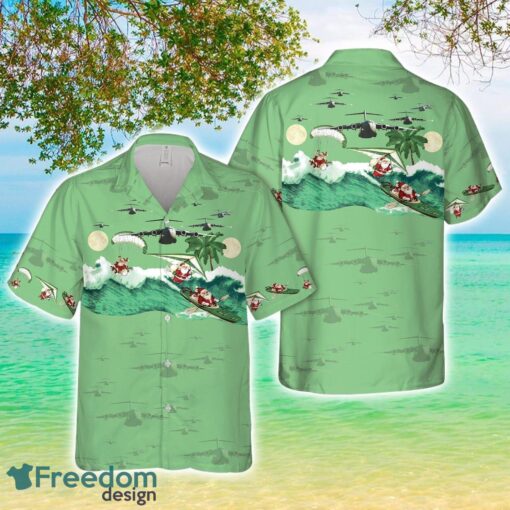 US Air Force Boeing C-17 Globemaster III Christmas Aloha 3D Hawaiian Shirt Product Photo 1