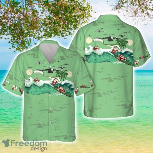 US Air Force Boeing C-17 Globemaster III Christmas Aloha 3D Hawaiian Shirt Product Photo 1