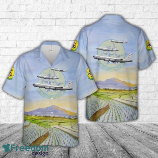 US Air Force RC-135U Rivet Sent 55th Wing, 45th Reconnaissance Squadron, 64-14849 - Offutt AFB, NE - 2017 Aloha 3D Hawaiian Shirt Product Photo 1