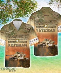 US Army Veteran Tank Aloha 3D Hawaiian Shirt