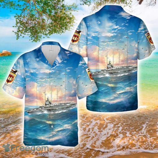 US Navy USS Saratoga (CV-60) Aloha 3D Hawaiian Shirt Product Photo 1