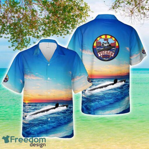 US Navy USS Tucson (SSN-770) Aloha 3D Hawaiian Shirt Product Photo 1