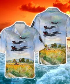 US Navy VFA-154 Black Knights F A-18F Hawaiian Shirt