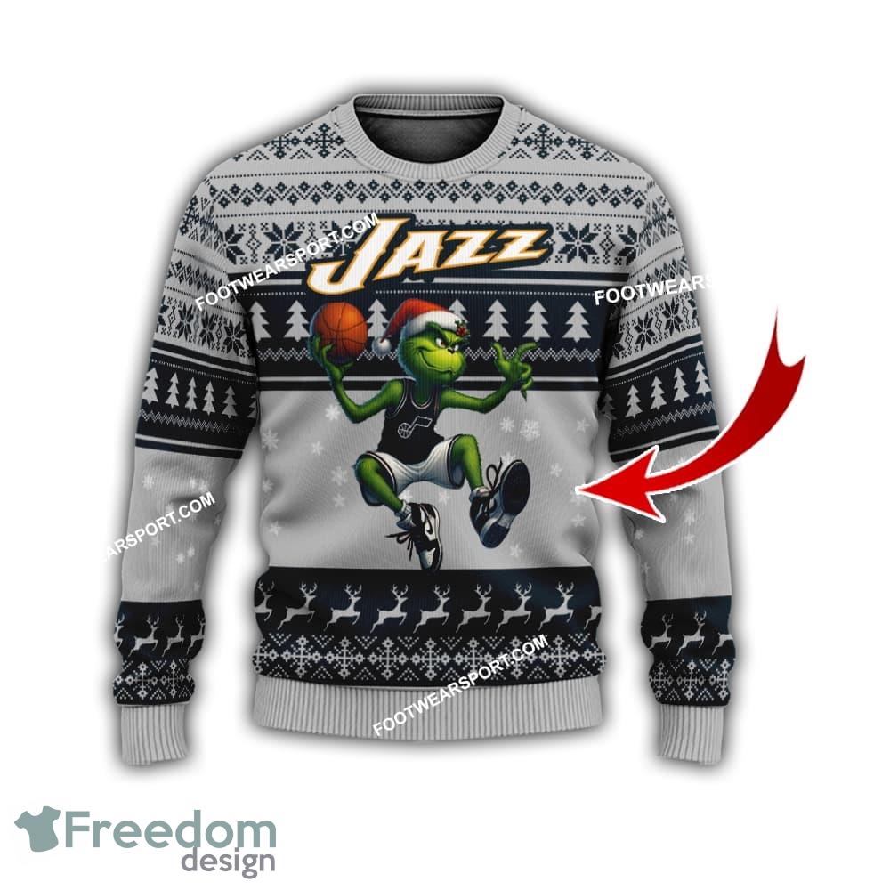 Utah Jazz Grinch Style Ugly Christmas Sweater Gift For Adult image Utah Jazz Grinch Style Ugly Christmas Sweater Gift For Adult - Utah JazzMulti Grinch Ugly Christmas Sweater Gift Adult Photo 1