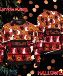 Utah Utes Personalized Halloween Knitted Christmas Sweater For Fans