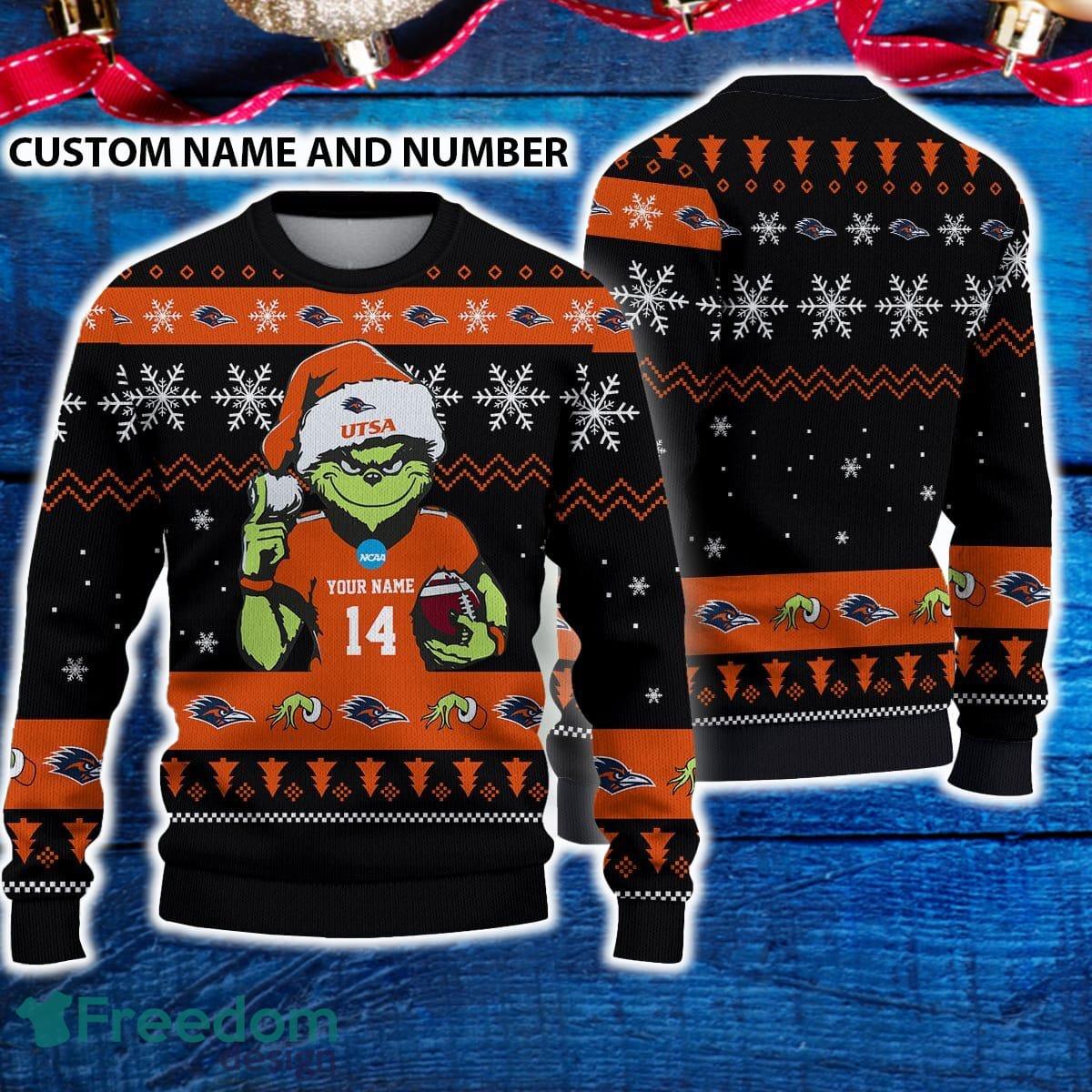 UTSA Roadrunners 3D Ugly Christmas Sweater Grinch Funny Custom Number And Name image UTSA Roadrunners 3D Ugly Christmas Sweater Grinch Funny Custom Number And Name - UTSA Roadrunners 3D Ugly Christmas Sweater Grinch Funny Custom Number And Name