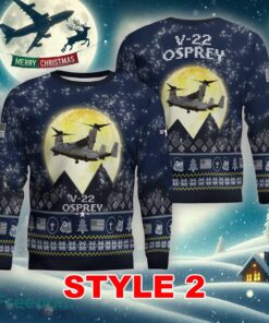 V-22 Osprey V22 Aircraft Moonlight Multi Color Ugly Christmas 3D Sweater Gift For Adult - V-22 Osprey V22 Aircraft Moonlight Ugly Christmas Sweater_11