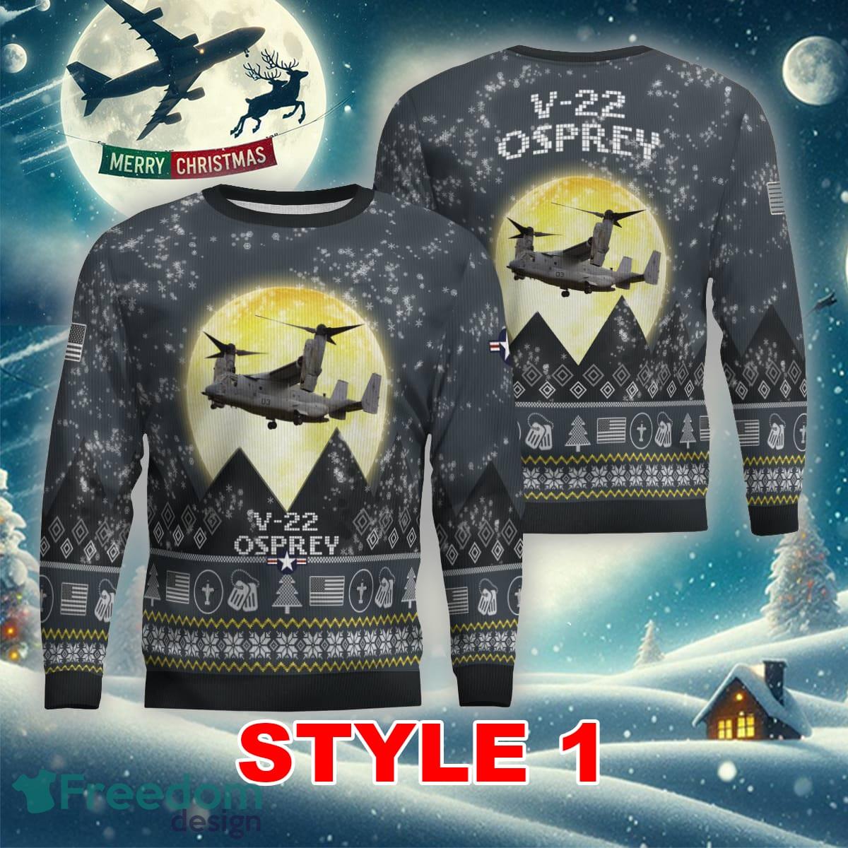 V 22 Osprey V22 Aircraft Moonlight Multi Color Ugly Christmas 3D Sweater Gift For Adult image V-22 Osprey V22 Aircraft Moonlight Multi Color Ugly Christmas 3D Sweater Gift For Adult - V-22 Osprey V22 Aircraft Moonlight Ugly Christmas Sweater_1