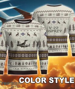 V 22 Osprey V22 New Pattern Aircraft Christmas Ugly 3D Sweater For Veteran image V-22 Osprey V22 New Pattern Aircraft Christmas Ugly 3D Sweater For Veteran - V-22 Osprey V22 Ugly Christmas Sweater AOP Photo 3