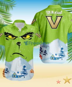 Vanderbilt Commodores NCAA  Grinch Merry Merry Christmas House House Tropical Hawaiian Shirt Custom Name