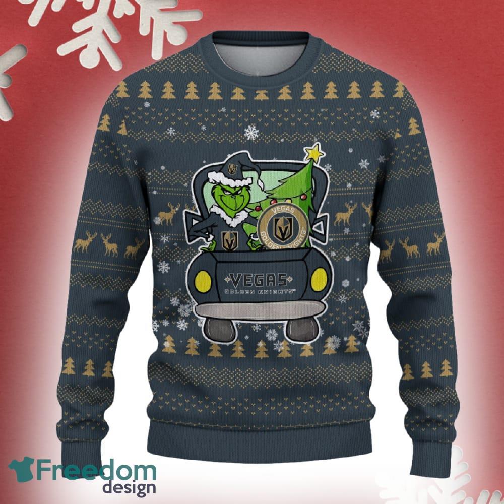 Vegas Golden Knights Grinch Driving Funny 3D Ugly Christmas Sweater For Men Women image Vegas Golden Knights Grinch Driving Funny 3D Ugly Christmas Sweater For Men Women - Vegas Golden Knights Christmas Sweater Grinch Driving Photo 2