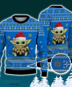 Walmart Baby Yoda Santa Hat Funny Brands Logo 3D Sweater For Men Women Fans Gift Christmas