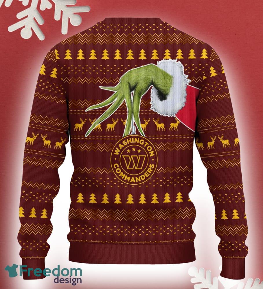 Washington Commanders Grinch Driving Funny 3D Ugly Christmas Sweater For Men Women image Washington Commanders Grinch Driving Funny 3D Ugly Christmas Sweater For Men Women - Washington Commanders Christmas Sweater Grinch Driving Photo 3