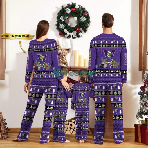 Washington Huskies Pajamas Sport Team Pajama Set Christmas Gift For Family Custom Name Unique Gift Product Photo 2