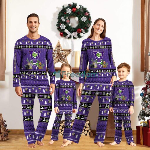 Washington Huskies Pajamas Sport Team Pajama Set Christmas Gift For Family Custom Name Unique Gift Product Photo 1