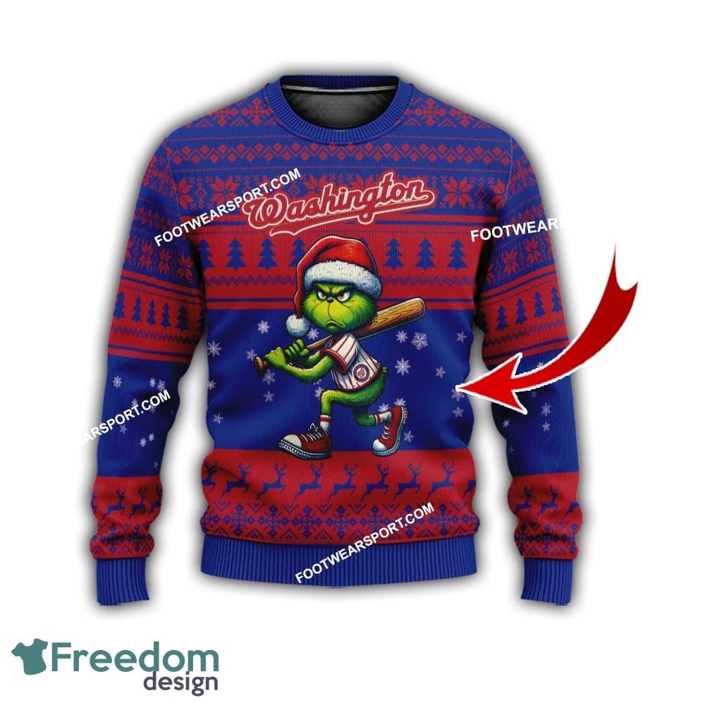 Washington Nationals Player Grinch Knitted Christmas Sweater AOP Gift Holidays image Washington Nationals Player Grinch Knitted Christmas Sweater AOP Gift Holidays - Washington NationalsMulti Grinch Ugly Christmas Sweater Gift Adult Photo 1