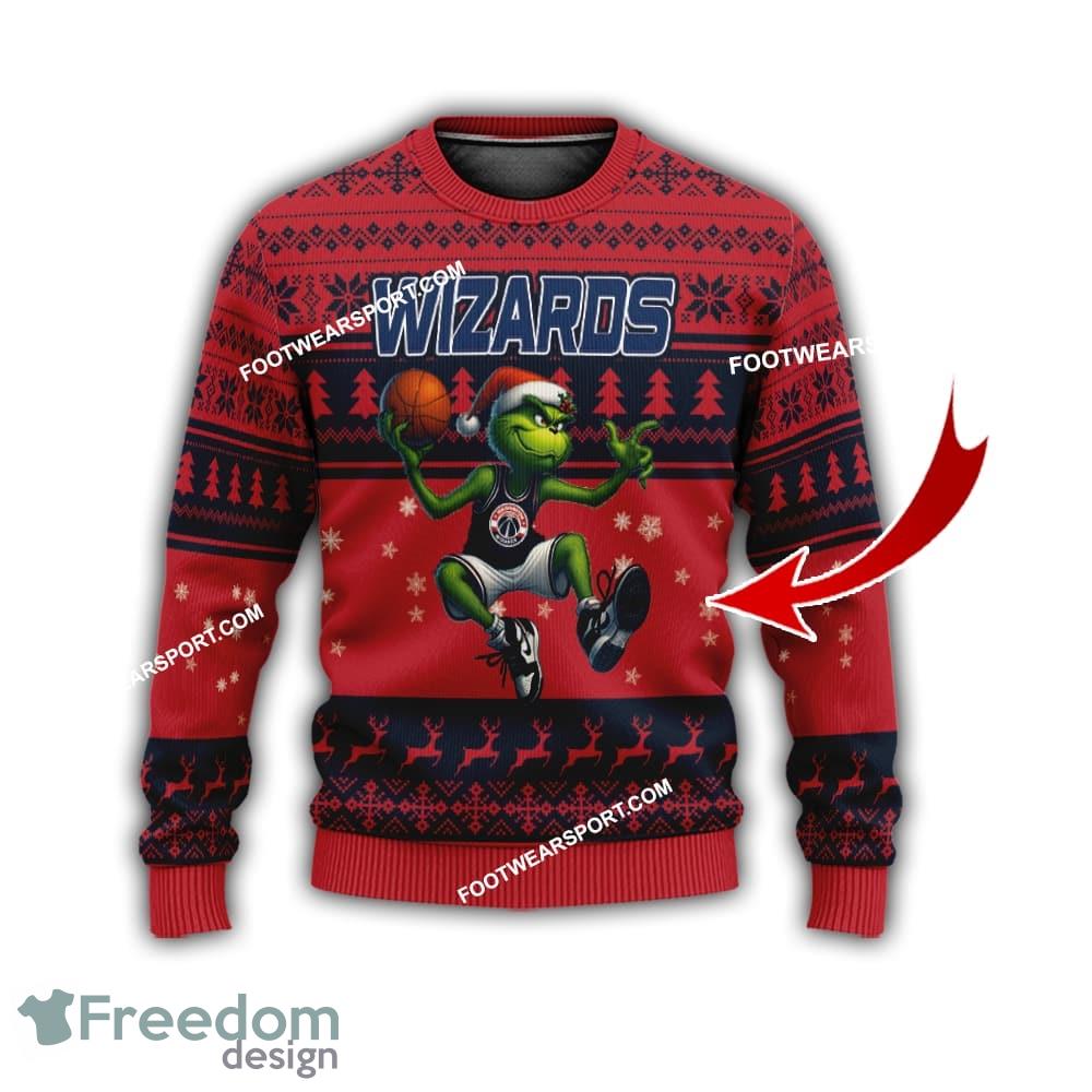 Washington Wizards Grinch Style Ugly Christmas 3D Sweater Gift For Adult image Washington Wizards Grinch Style Ugly Christmas 3D Sweater Gift For Adult - Washington WizardsMulti Grinch Ugly Christmas Sweater Gift Adult Photo 1