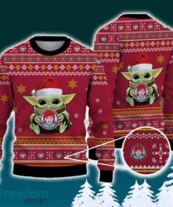Wendy’s Baby Yoda Santa Hat Funny Brands Logo 3D Sweater For Men Women Fans Gift Christmas