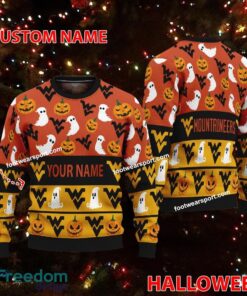 West Virginia Mountaineers Personalized Halloween Ugly Xmas Sweater Gift For Men And Women