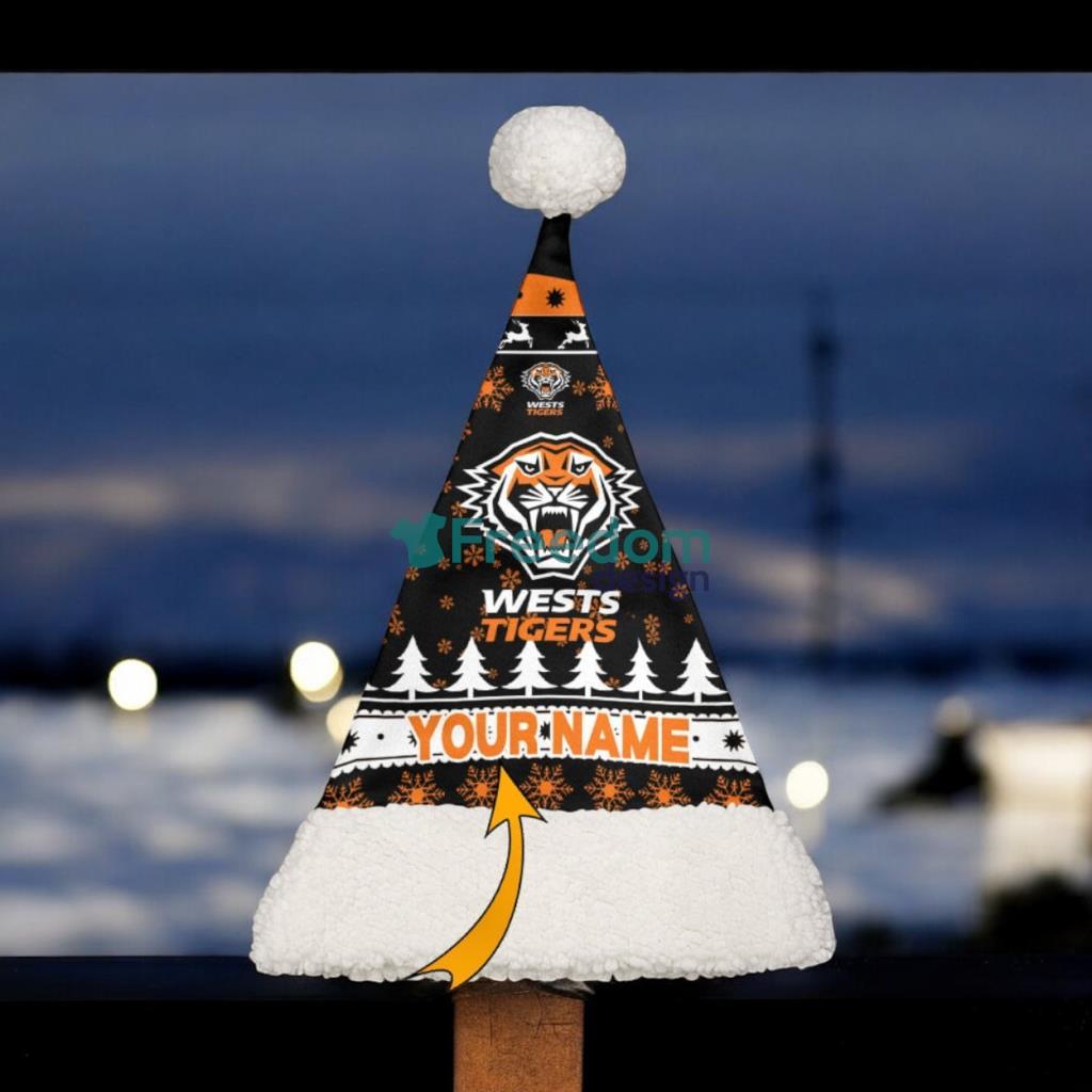 Wests Tigers Personalized NRL Christmas Hat For Fan image Wests Tigers Personalized NRL Christmas Hat For Fan Product Photo 1