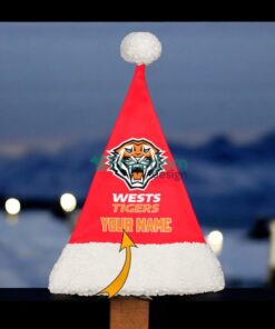 Wests Tigers Personalized NRL Santa Hat For Fan