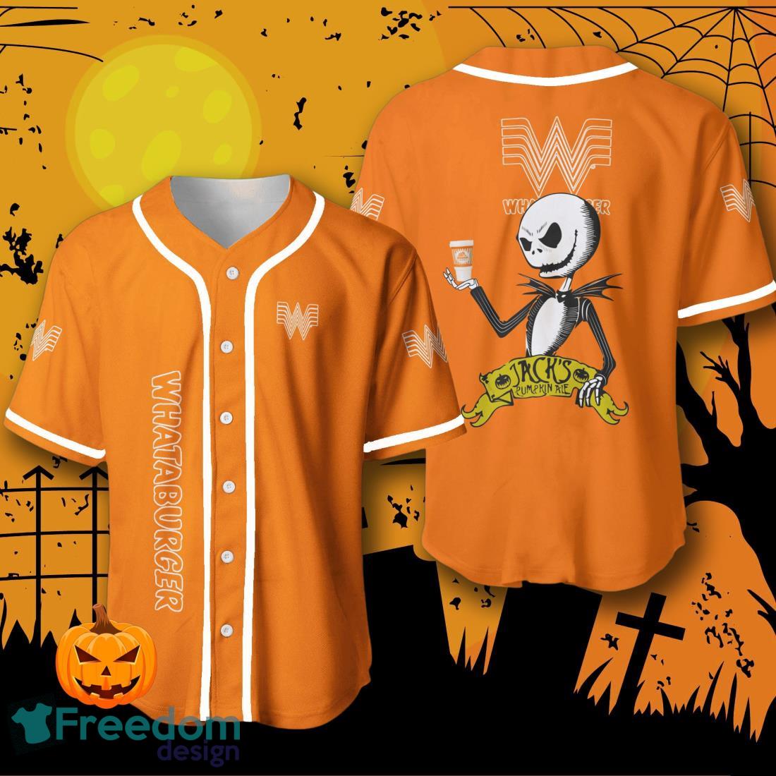 Whataburger Halloween Jack Skellington Nightmare Baseball Jersey For Men And Women Product Photo 1