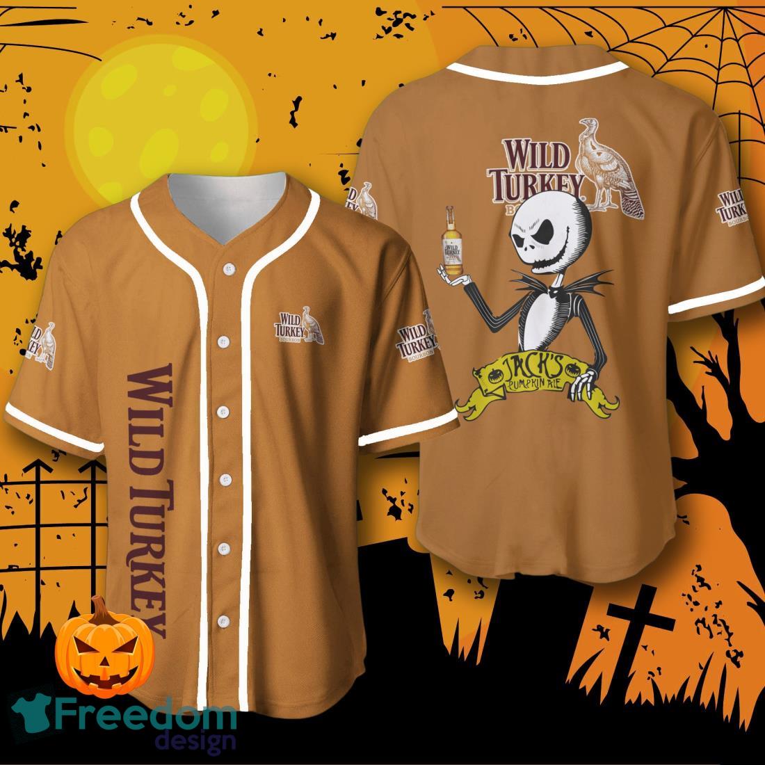 Wild Turkey Halloween Jack Skellington Nightmare Baseball Jersey For Men And Women Product Photo 1