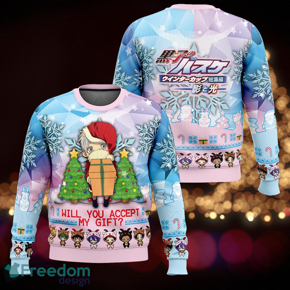 Will You Accept My Gift Kuroko’s Basketball Knitted Christmas Sweater AOP Gift For Men And Women image Will You Accept My Gift Kuroko’s Basketball Knitted Christmas Sweater AOP Gift For Men And Women - Will You Accept My Gift Kuroko’s Basketball Knitted Christmas Sweater AOP Gift For Men And Women