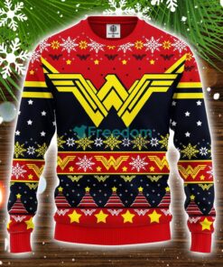 Wonder Woman Red Yellow Ugly Christmas Sweater Amazing Gift Idea Christmas Party Gift Product Photo 1