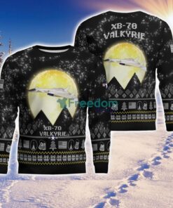 XB-70 Valkyrie XB70 Aircraft Moonlight Black Ugly Christmas Sweater Veteran Sweater Product Photo 2