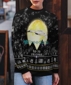 XB-70 Valkyrie XB70 Aircraft Moonlight Black Ugly Christmas Sweater Veteran Sweater