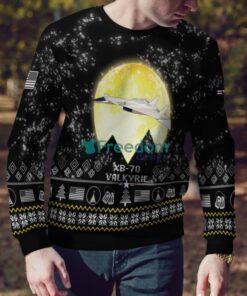 XB 70 Valkyrie XB70 Aircraft Moonlight Black Ugly Christmas Sweater Veteran Sweater image XB-70 Valkyrie XB70 Aircraft Moonlight Black Ugly Christmas Sweater Veteran Sweater Product Photo 5