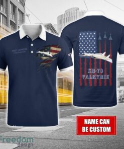 XB-70 Valkyrie XB70 Custom Name AOP Aircraft Polo Shirt Veteran Golf polo Shirt Navy Color