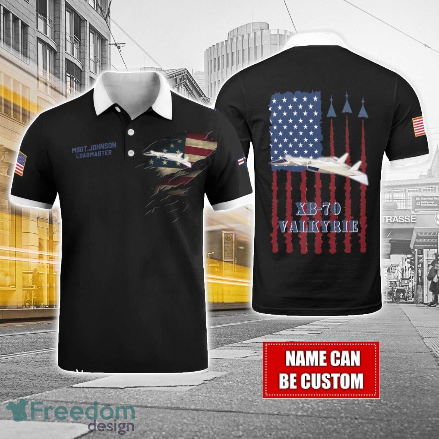 XB 70 Valkyrie XB70 Custom Name AOP Aircraft Polo Shirt Veteran Golf polo Shirt image XB-70 Valkyrie XB70 Custom Name AOP Aircraft Polo Shirt Veteran Golf polo Shirt Product Photo 1