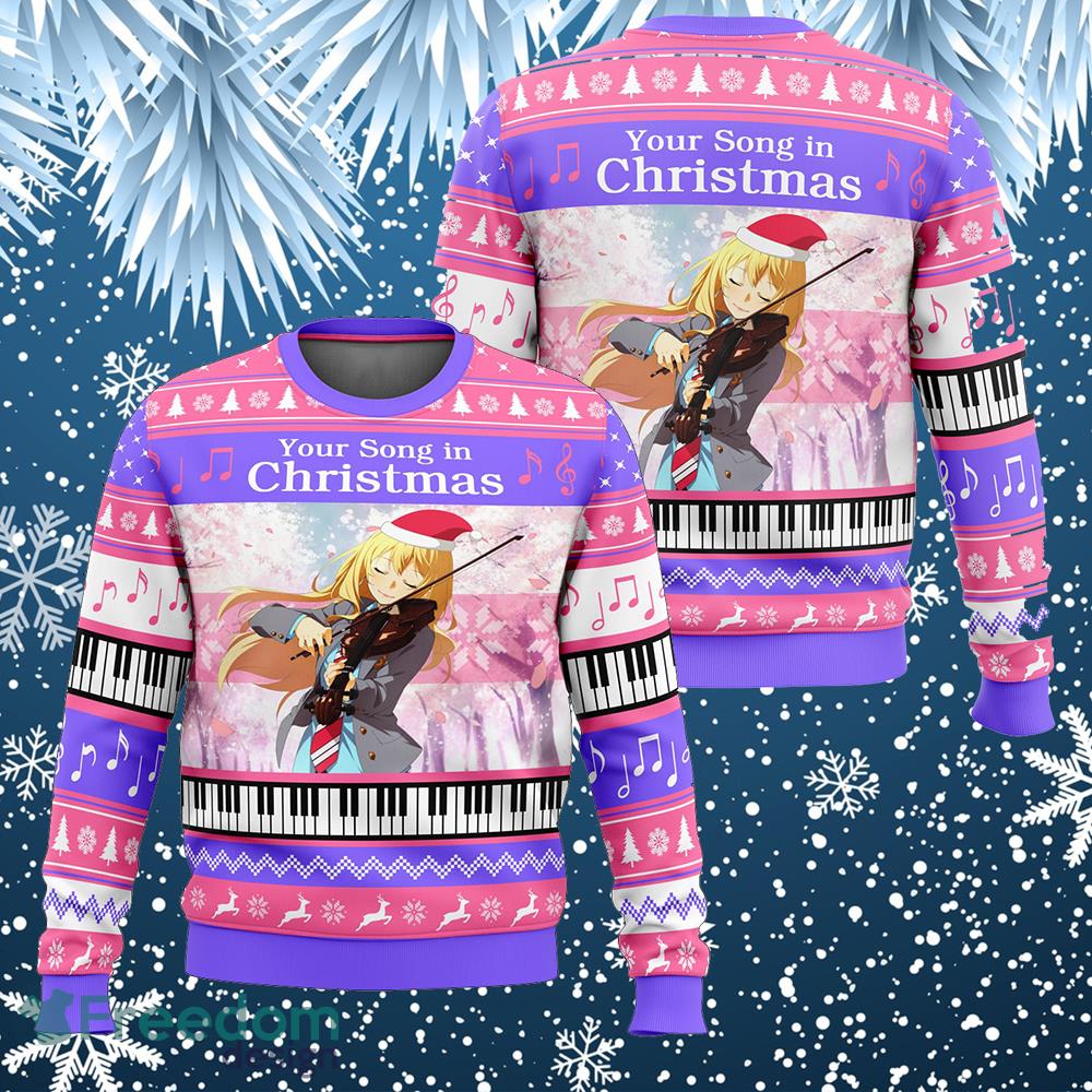 Your Song in Christmas Your Lie in April Knitted Sweater Gift For Christmas image Your Song in Christmas Your Lie in April Knitted Sweater Gift For Christmas - Your Song in Christmas Your Lie in April Knitted Sweater Gift For Christmas