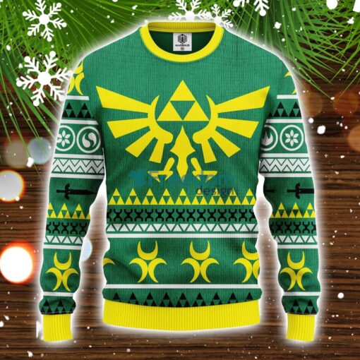 Zelda Green Yellow Ugly Christmas Sweater Amazing Gift Christmas Gift For Men And Women Product Photo 1