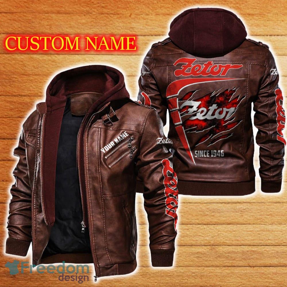 Zetor Leather Jacket Black And Brown Color Car Logo Trending All OVer Print Gift Fans Custom Name image Zetor Leather Jacket Black And Brown Color Car Logo Trending All OVer Print Gift Fans Custom Name - Zetor Leather Jacket Car For Fans_2