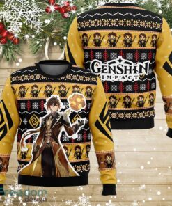 Zhongli Genshin Impact Ugly Sweater AOP Gift For Christmas