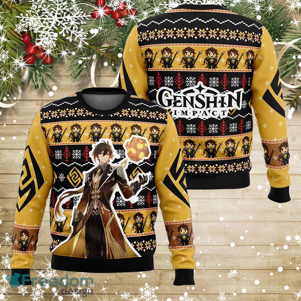 Zhongli Genshin Impact Ugly Sweater AOP Gift For Christmas image Zhongli Genshin Impact Ugly Sweater AOP Gift For Christmas - Zhongli Genshin Impact Ugly Sweater AOP Gift For Christmas