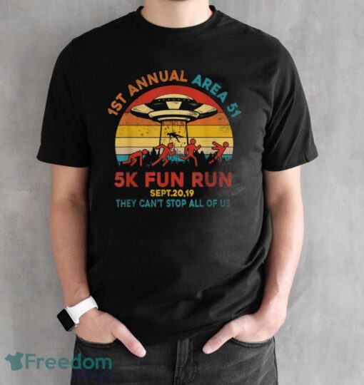 1St Annual Area 51 5K Fun Run Sept. 20, 2019 T-Shirt - Black Unisex T-Shirt