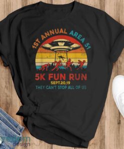 1St Annual Area 51 5K Fun Run Sept. 20, 2019 T-Shirt - Black T-Shirt