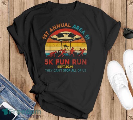 1St Annual Area 51 5K Fun Run Sept. 20, 2019 T-Shirt - Black T-Shirt